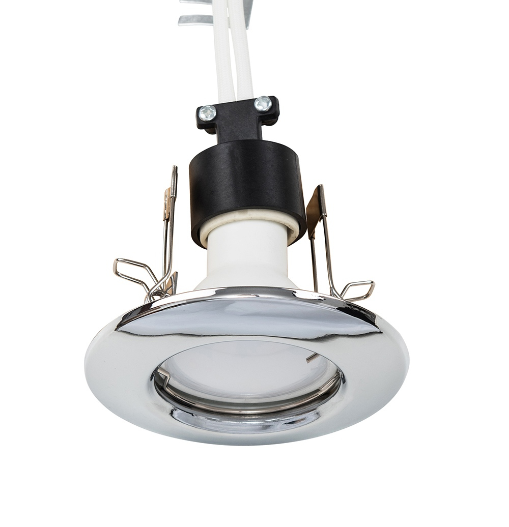 MiniSun Non-Fire Rated Steel Fixed Downlight in Chrome