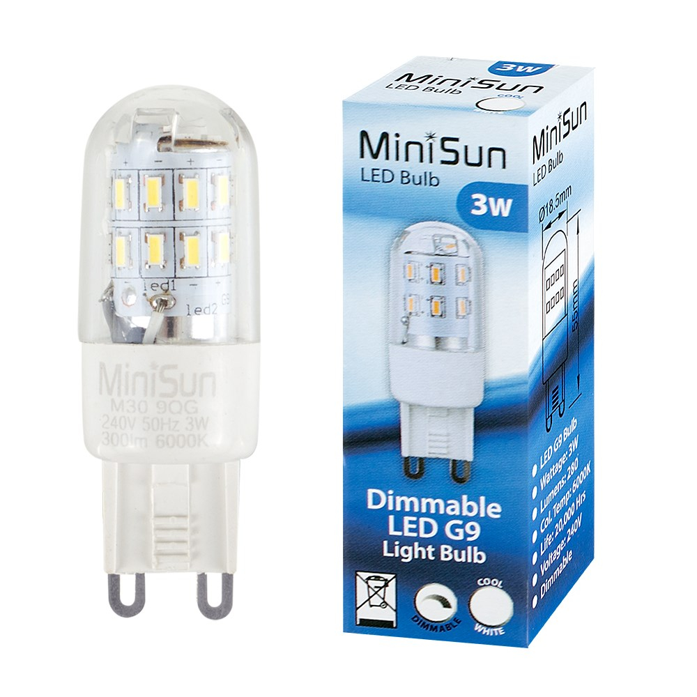 MiniSun 3W G9 Capsule Bulb In Cool White - Dimmable