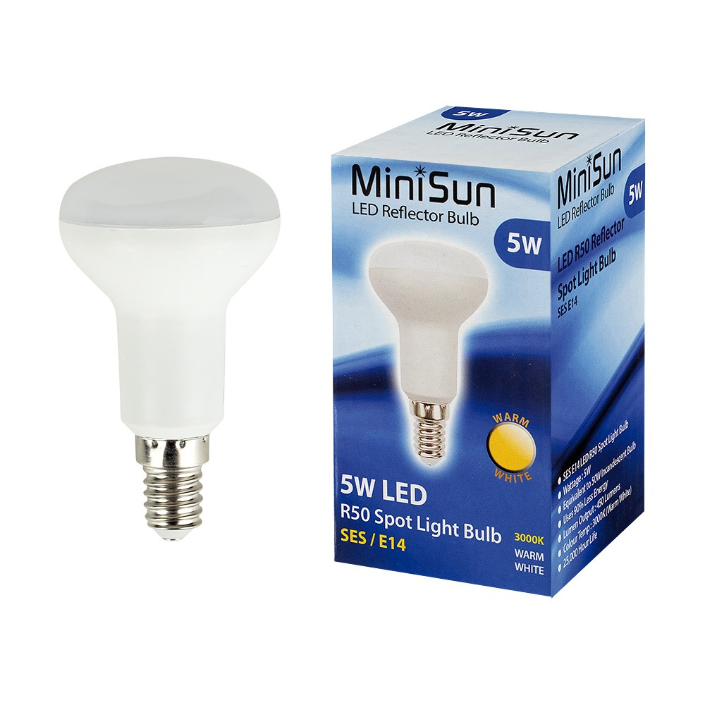 MiniSun 5W SES/E14 R50 Reflector Bulb In Warm  White