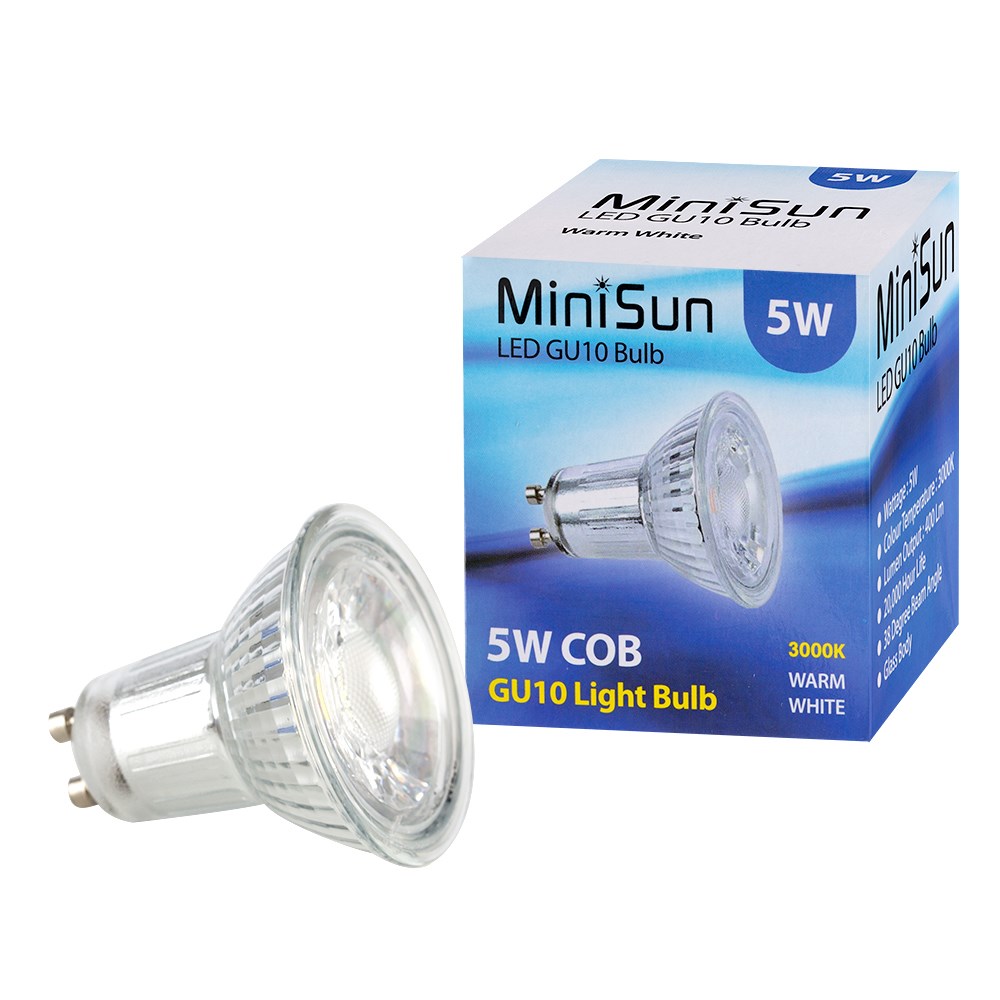 5W GU10 Warm White LED Glass Bodied Spotlight Bulb