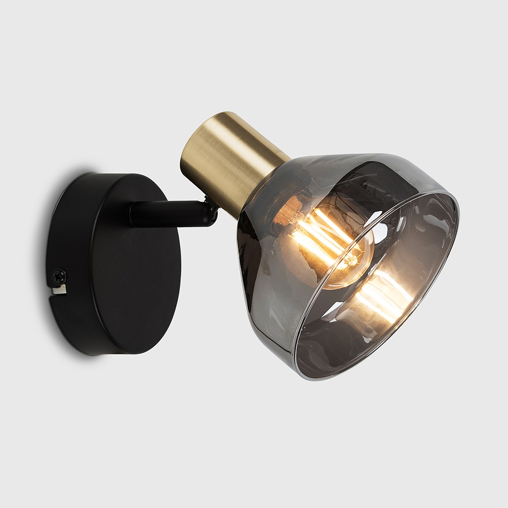 Tyra Wall Light In Black And Gold