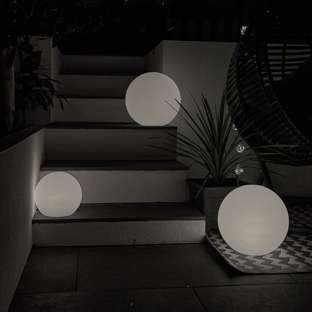 Set of Three Toka Rechargeable Colour Changing Outdoor Ball Lights