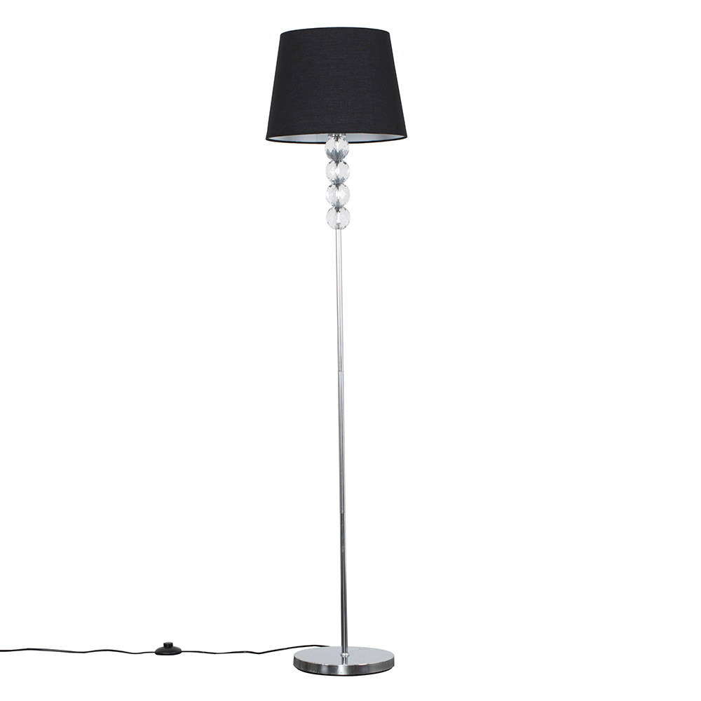 Eleanor Chrome Floor Lamp With Black Aspen Shade