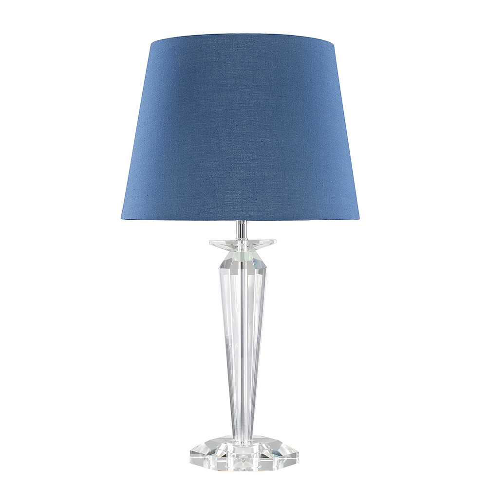 Davenport K9 Crystal Table Lamp With Navy Blue Aspen Shade
