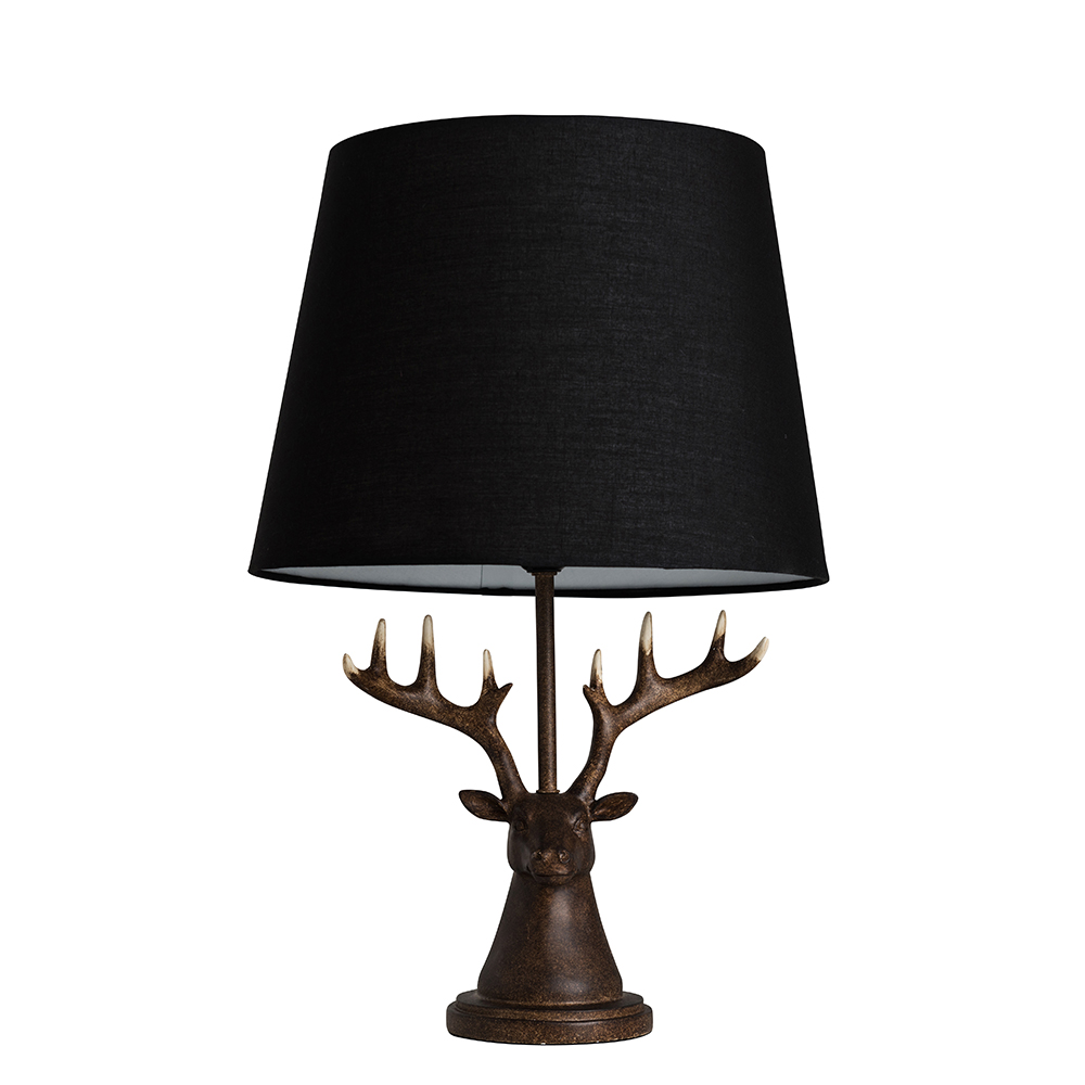Caribou Table Lamp With Large Black Aspen Shade