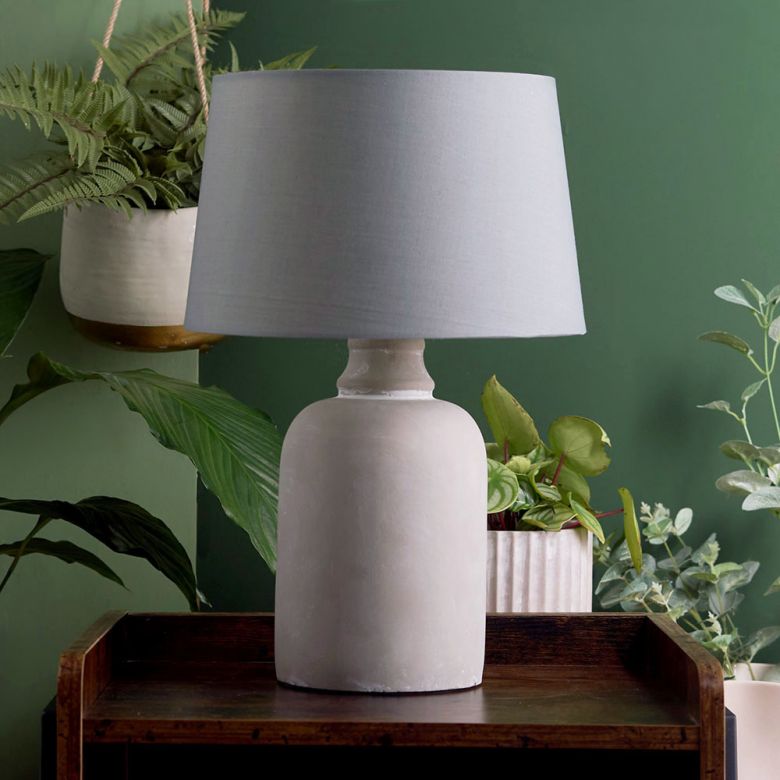 Taite Cement Base Table Lamp In Grey, Gu10 Table Lamp Fitting